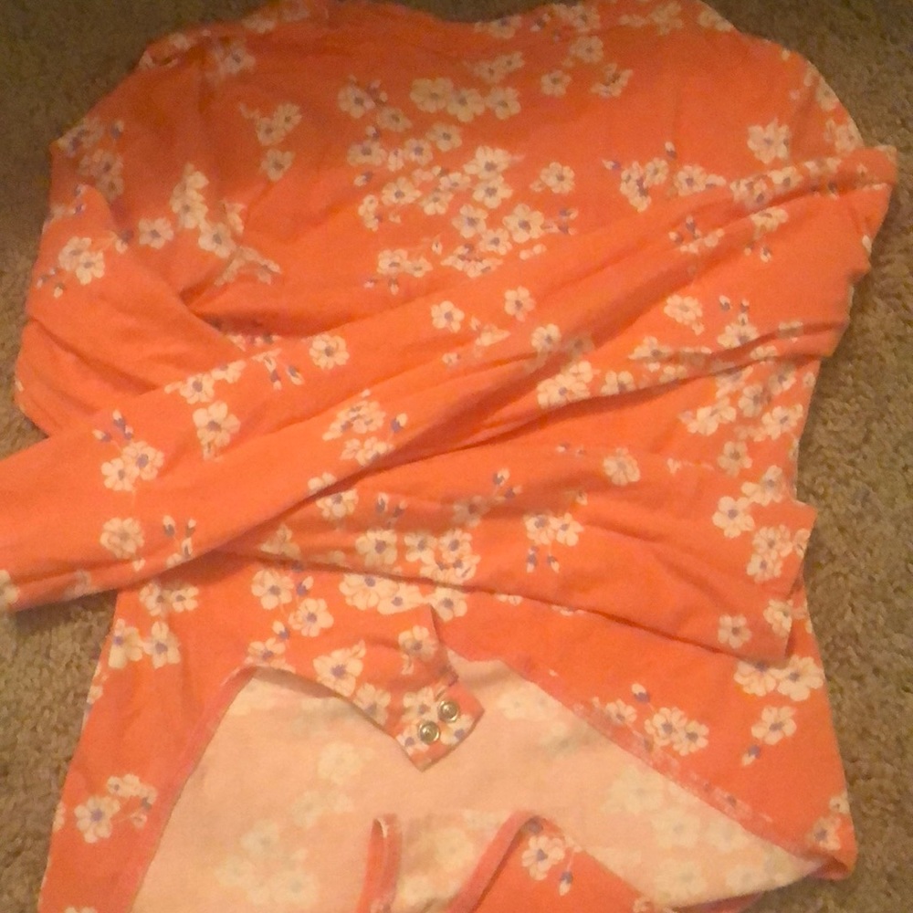 Floral print coral bodysuit